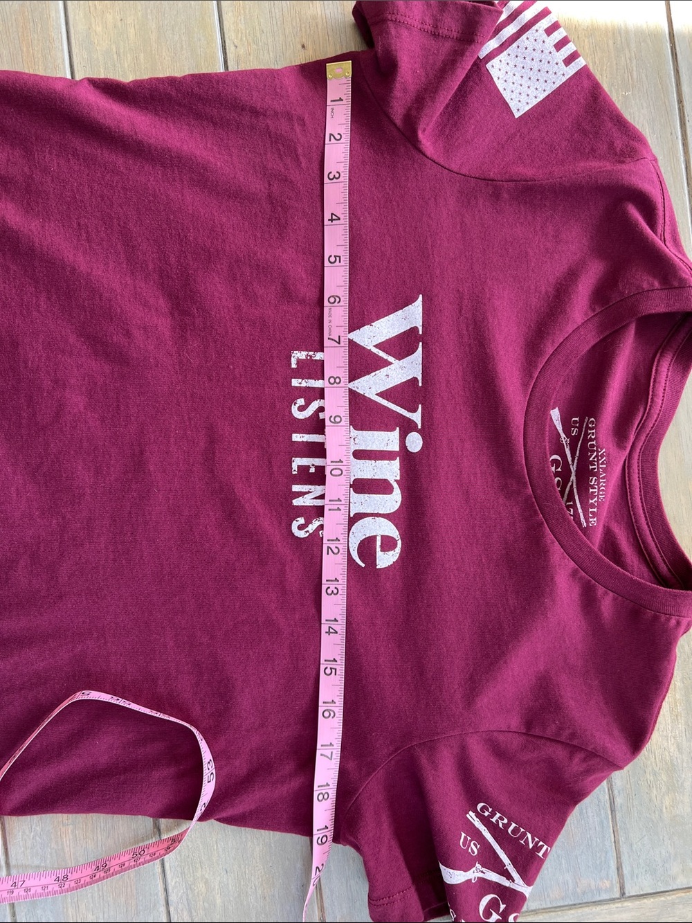 Grunt Style Maroon and White Patriotic Graphic Tee - Picture 3 of 11